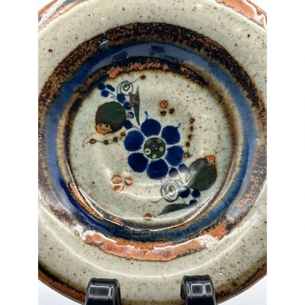 Hand-painted Mexican Decorative Plate Folk Art Floral Design